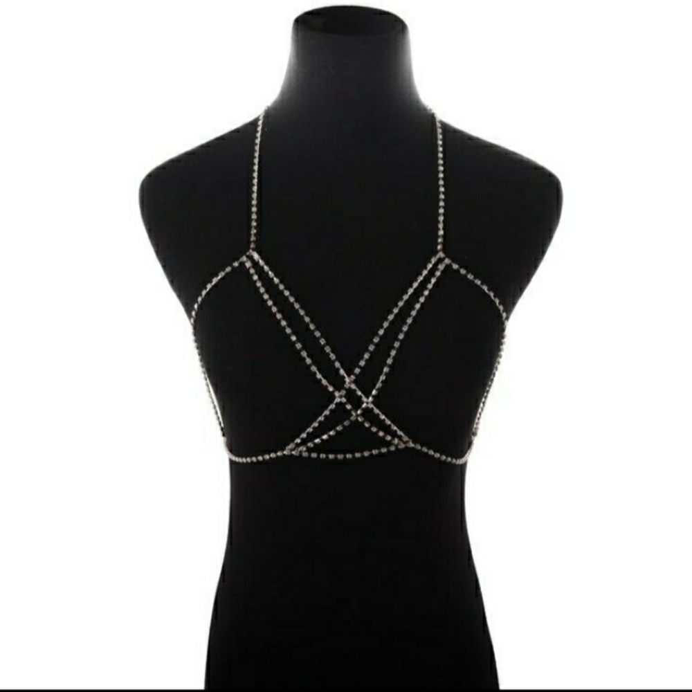 LAST ONE Crystal Bra Necklace Choker Jewelry. - Picture 6 of 9